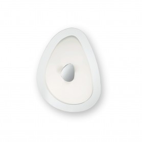 Plafoniera Ideal Lux Geko PL3 con forma irregolare, Bianca, 3 E27, Struttura in metallo, Diffusore in vetro serigrafato bianco
