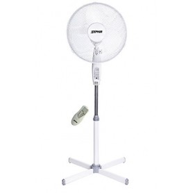 Ventilatore a piantana oscillante con telecomando e timer fino a 7,5 ore Zephir PBA42TLC, 3 Velocità, 133 cm, Pala da 40 cm