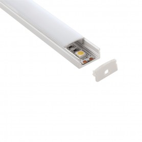 Lampo PRKITSUP Profilo Alluminio per strisce LED, 2 Metri, Schermo opalino, Accessori per montaggio