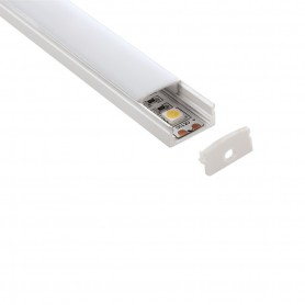 Profilo d'alluminio da 2 metri con schermo per strip LED Lampo PRKITSUP