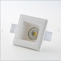 Isyluce 804 Faretto da incasso in gesso Quadrato, 1 GU10, Bianco, Staffe per cartongesso 9-18 mm