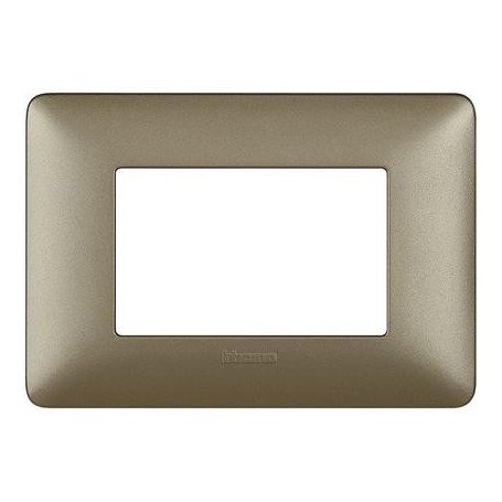 Placca Titanium 3 posti Bticino Matix AM4803MTA, 3 Moduli, Titanio, Tecnopolimero, Serie Civili, MADE IN ITALY: Coppolav.it