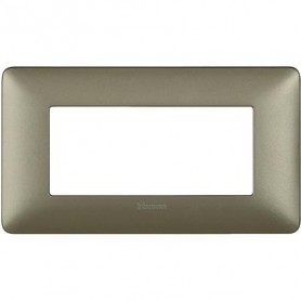 Placca Titanium 4 posti Bticino Matix AM4804MTA, 4 Moduli, Titanio, Tecnopolimero, Serie Civili, MADE IN ITALY: Coppolav.it