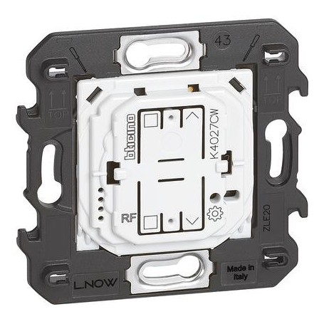 Comando Tapparelle Wireless Bticino Living Now K4027CW, Funzionamento a batteria CR2032, 2 Moduli, Serie Civili, MADE IN ITALY