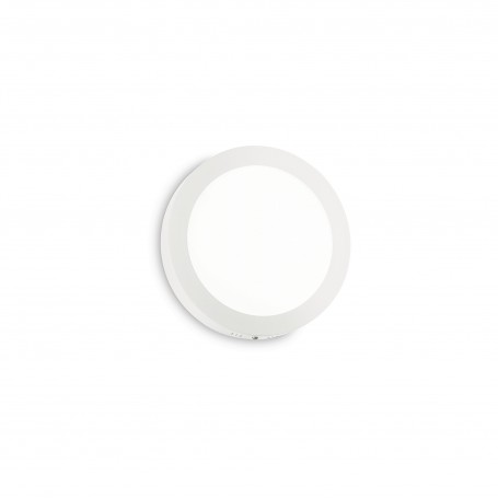 Plafoniera bianca sottile in metallo IdealLux Universal Round, 12W, 700 Lumen, Luce calda 3000K, Diametro 17 cm