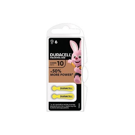 Duracell DA10 Batterie per apparecchi acustici formato 10 a lunga durata, Senza mercurio, MADE IN GERMANY