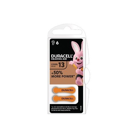 Duracell DA13 Batterie per apparecchi acustici formato 13 a lunga durata, Senza mercurio, MADE IN GERMANY