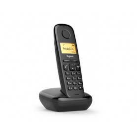 Gigaset A170 Nero Telefono cordless con display illuminato e batteria a lunga durata, Rubrica a 50 contatti, MADE IN GERMANY