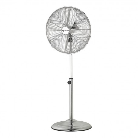 Ventilatore a piantana Vintage con pale in metallo Termozeta TZMA02, 3 velocità, Alto 125 cm, 50W, Base larga e stabile