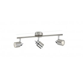 Faretto spot orientabile a 3 luci Philips 5031317E7, Cromo satinato, GU10: Coppolav.it: Faretti da parete