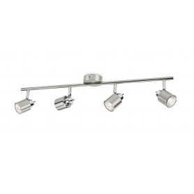 Faretto spot orientabile a 4 luci Philips 5031417E7, Cromo satinato, GU10: Coppolav.it: Faretti da parete