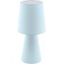 Lampada da tavolo Eglo Carpara 97432 in tessuto azzurro effetto lino, 2 E27, Interruttore sul cavo, Alto 47 cm, Moderno, IP20