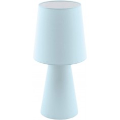 Lampada da tavolo Eglo Carpara 97432 in tessuto azzurro effetto lino, 2 E27, Interruttore sul cavo, Alto 47 cm, Moderno, IP20