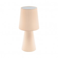 Lampada da tavolo Eglo Carpara 97567 in tessuto Albicocca effetto lino, 2 E27, Interruttore sul cavo, Alto 47 cm, Moderno, IP20