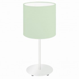 Lampada da comodino Eglo Pasteri 97382 in tessuto verde, 1 E27, Interruttore sul cavo, Moderna, IP20, Alta 40 cm