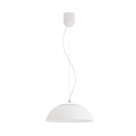 Sospensione bianca LED Integrato 27W Luce calda Eglo Marghera 39288, 3000K, 3000 Lumen, diametro 44,5 cm, forma a campana