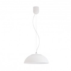 Sospensione Eglo Marghera 39288 Bianca, Sistema LED Integrato 27W, Luce calda, 3000 Lumen, Diametro 45 cm, Forma a campana, IP20