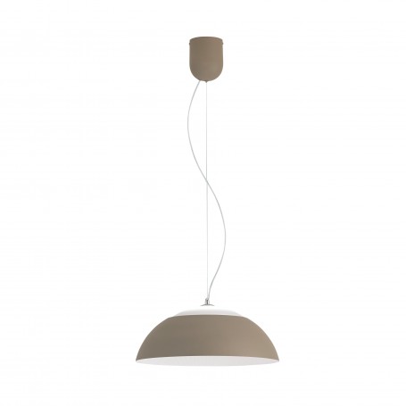 Sospensione Eglo Marghera 39293 Tortora, Sistema LED Integrato 27W, Luce calda, 3000 Lumen, Diametro 45 cm, Forma Campana, IP20