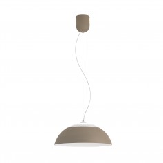 Sospensione Eglo Marghera 39293 Tortora, Sistema LED Integrato 27W, Luce calda, 3000 Lumen, Diametro 45 cm, Forma Campana, IP20