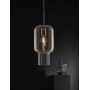 Cangini e Tucci Dolium XXL1363.1L Sospensione con vetro di murano Trasparente e Legno Scuro, 1 E27, Diametro 24cm, MADE IN ITALY