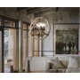 Sospensione Ideal Lux Corda SP3 con struttura in corda di canapa naturale. 3 E14, Particolari in nero, Catena regolabile, IP20