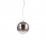 Sospensione Sfera Ideal Lux Mapa Fade SP1 D40, 1 E27, Diffusore in vetro fume, Struttura in metallo cromo lucido, Diametro 40 cm