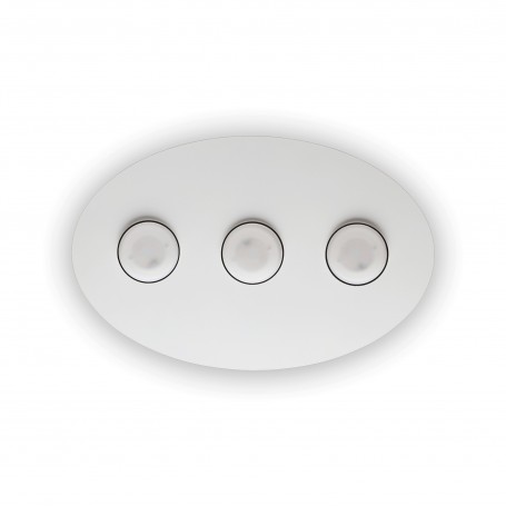 Plafoniera Ideal Lux Logos PL3 con montatura in metallo bianco opaco, 3 GX53, Moderna, Luminosa