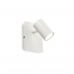 Spot da parete orientabile Ideal Lux SPOT AP1 bianco, 1 GU10, Base quadrata, Struttura e diffusore in metallo, Moderno