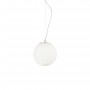 Sospensione a forma di sfera Ideal Lux Mapa SP1 D40 Bianco, Vetro bianco, 1 E27, Diametro 40 cm, Regolabile in altezza