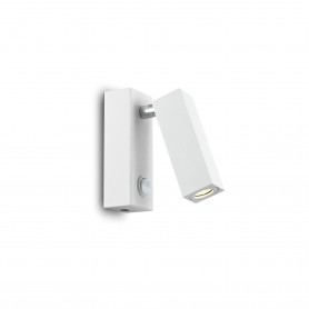 Spot tecnico orientabile Ideal Lux Page AP1 Bianco, Interruttore su base, Sistema LED Integrato 3W, Luce calda, 210 Lumen