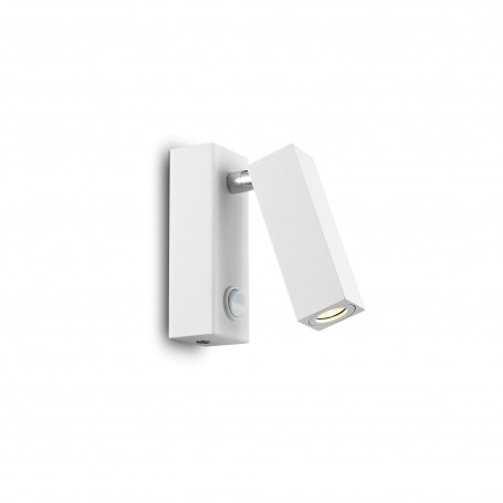 Spot tecnico orientabile Ideal Lux Page AP1 Bianco, Interruttore su base, Sistema LED Integrato 3W, Luce calda, 210 Lumen