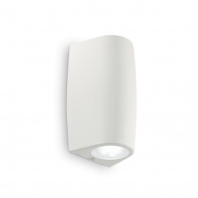 Lampada da parete per esterno Ideal Lux Keope AP2 Bianca, Bi-emissione, 2 GU10, Struttura in resina, IP55, MADE IN ITALY