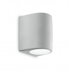 Lampada da parete per esterno Ideal Lux Keope AP1 Grigia, 1 E27, Struttura in resina, Diffusore trasparente, IP55, MADE IN ITALY