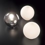 Lume classico da comodino con base e corpo luce in cristallo molato Ideal Lux Magic TL1 Mini, Paralume bianco in tessuto, 1 E27