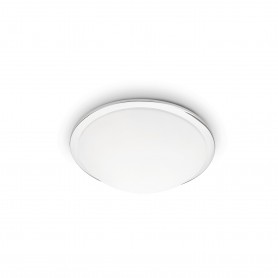 Plafoniera Ideal Lux Ring PL3 Tonda con diffusore in vetro soffiato bianco, 3 E27, Cornice cromo lucido, Moderna, Diametro 35 cm