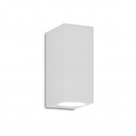 Lampada da parete per esterni Ideal Lux UP AP2 Bianco, 2 G9, Struttura in alluminio, Diffusore in vetro, Bi-emissione, IP44