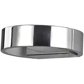 Lampada da parete Ideal Lux Zed AP1 Round Tondo Cromo lucido, Sistema LED Integrato 5W, Luce calda, 390 Lumen, 3000K, Moderno