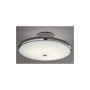 Plafoniera circolare moderna con struttura cromo lucido Perenz 5522, Diffusore in vetro bianco satinato, 2 T5, IP20: Coppolav.it
