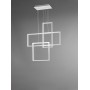 Sospensione moderna LED Bianca Opaco composta da tre riquadri Perenz Cross 6592 BLC, Sistema LED 90W, Luce calda, 6750 Lumen