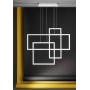 Sospensione moderna LED Bianca Opaco composta da tre riquadri Perenz Cross 6592 BLC, Sistema LED 90W, Luce calda, 6750 Lumen