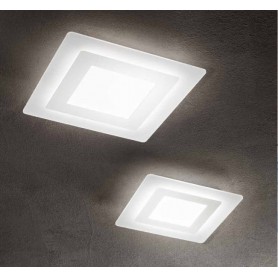 Plafoniera moderna quadrata LED Bianca Perenz 6362BLC, Sistema LED Integrato 45W, Luce calda, 2500 Lumen, 3000K, IP20, 48x48 cm