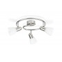 Plafoniera tonda bianca con 3 spot orientabili Philips 5023317E7, Struttura in cromo satinato, 3 E14, Moderna, IP20: Coppolav.it