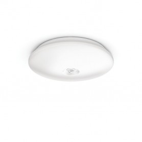 Plafoniera LED bianca con sensore di movimento incorporato Philips 6223431P, 16W, Luce calda 3000K, 1300 lumen, 32 cm