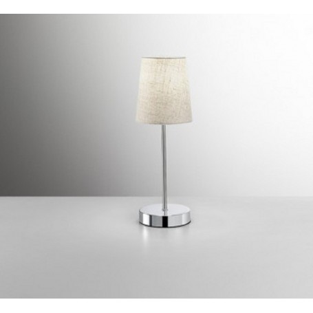 Lume da comodino con paralume sabbia e struttura cromo lucido Perenz 6506 S, 1 E14, Moderna: Coppolav.it