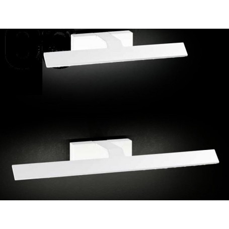 Applique da parete bianco ideale per specchi o quadri Perenz 6100 B, Sistema LED Integrato 12W, Luce Naturale, 1080 Lumen, 4000K