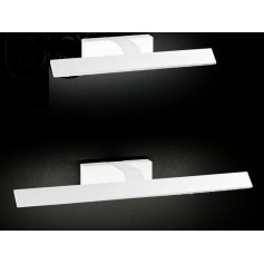Applique da parete bianco ideale per specchi o quadri Perenz 6100 B, Sistema LED Integrato 12W, Luce Naturale, 1080 Lumen, 4000K