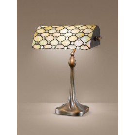 Lampada da tavolo con paralume Tiffany composto da 70 vetri lavorati a mano Perenz T974L, 1 E27, Elegante e luminoso, IP20