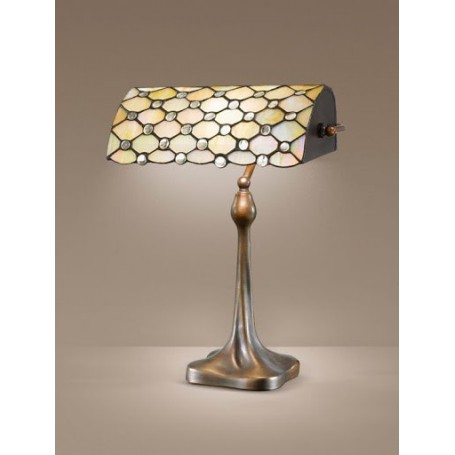 Lampada da tavolo con paralume Tiffany composto da 70 vetri lavorati a mano Perenz T974L, 1 E27, Elegante e luminoso, IP20