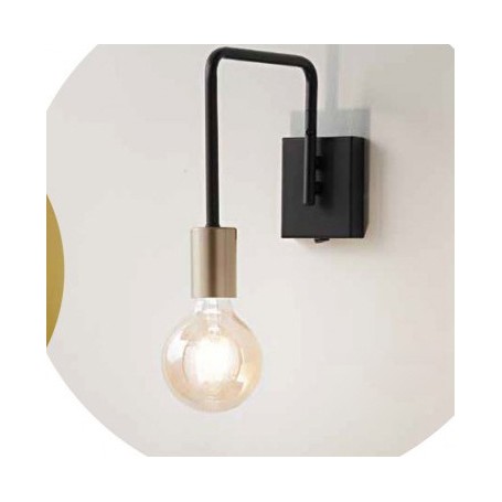 Applique da parete nero orientabile fino a 180° e con interruttore sulla base Perenz 6606N, 1 E27, Moderno e luminoso, IP20