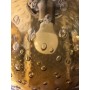 Sospensione Vistosi Bolle SP G D 2 con 2 Sfere Ambra, Vetro lavorato con tecnica Baloton, 2 E27, MADE IN ITALY, Diametro 25 cm